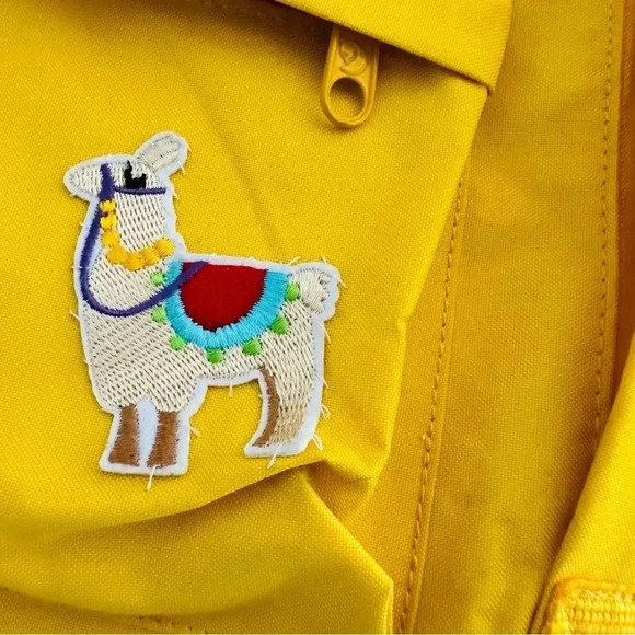 Unisex Fjallraven Kanken Yellow Backpack W Llama Patch main image 8